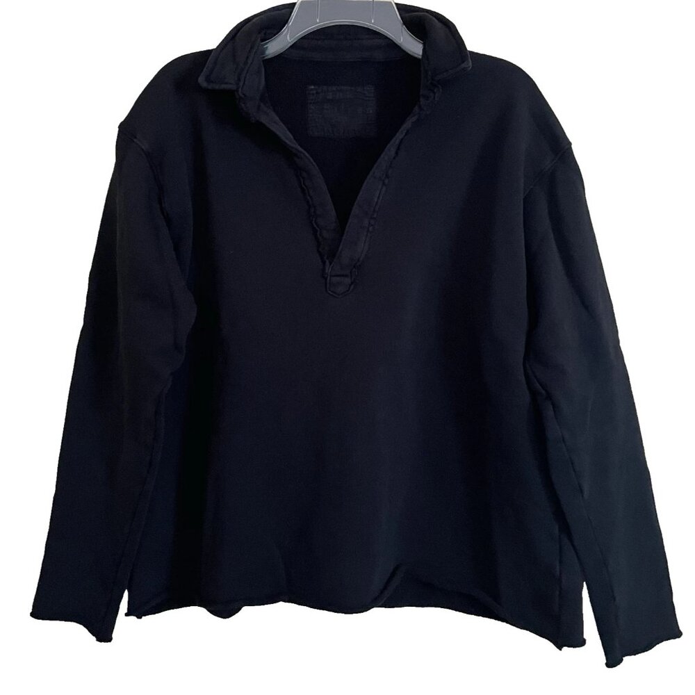 Frank & Eileen Patrick Popover Henley Sweatshirt Top Shirt Medium Triple Fleece - Picture 2 of 12